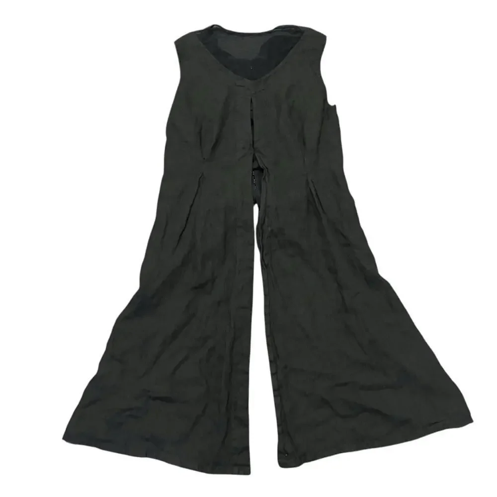 Industrial Euro Linen Hook & Eye Long Flowy Top - Picture 2 of 9